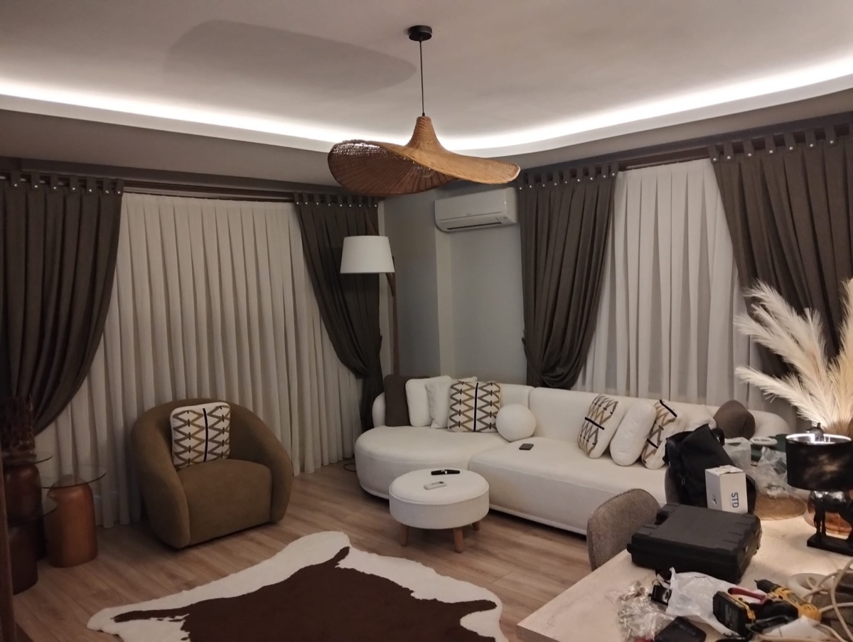 Rustik ve Plise Perde Uygulaması